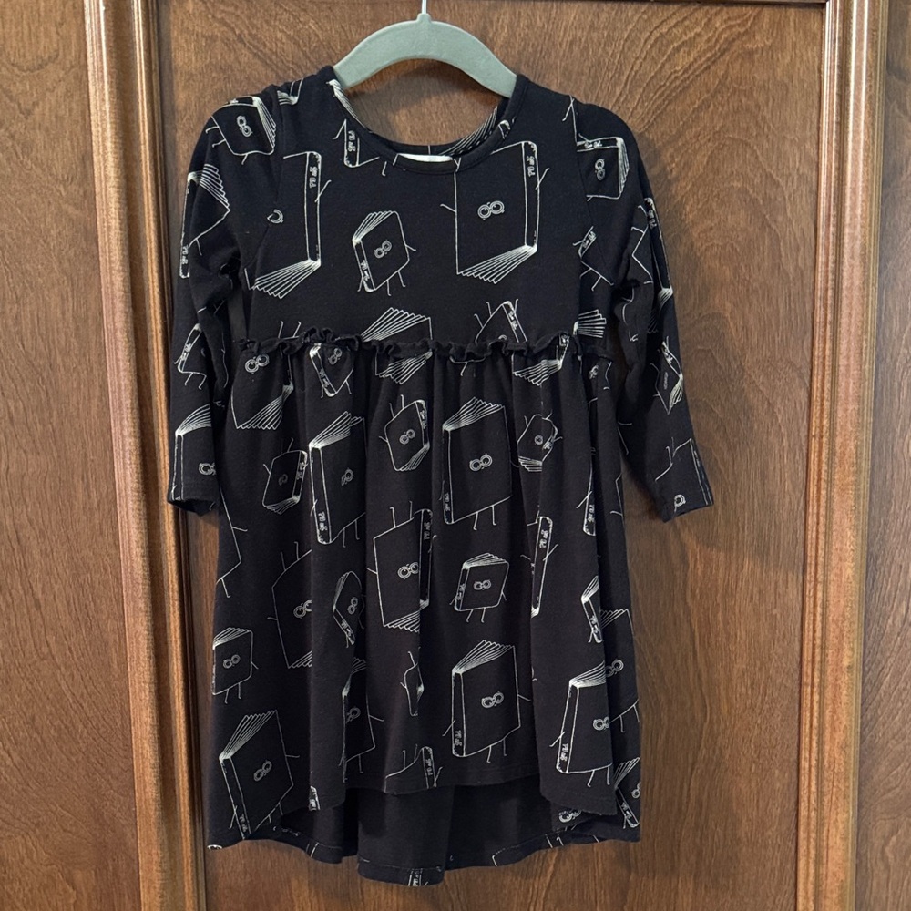 Black Dress with Book Print
